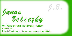 janos beliczky business card