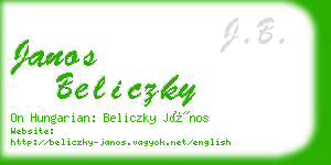 janos beliczky business card